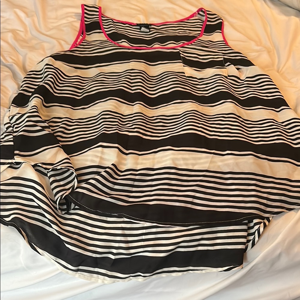 Striped Black and White Women's Top